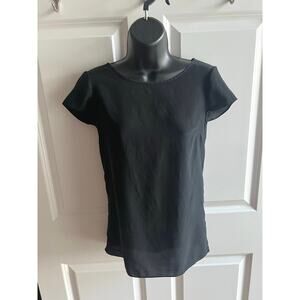 Banana Republic Black 100% Silk Top XS Whimsygoth Old Money Timeless Luxury Chic